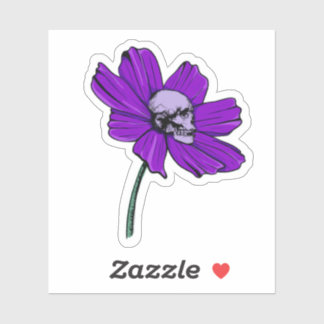 Sticker Skull Flower 
