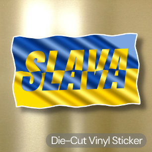 Sticker Slava Ukraini Paix Anti-Guerre Non Guerre Drapeau 