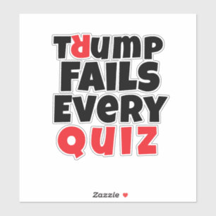 Sticker slogan de protestation étudiant anti-Trump rouge n