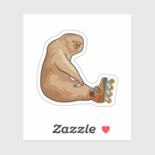Sticker Sloth as Patinage en ligne avec Patins en ligne