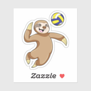 Sticker Sloth comme joueur de volleyball avec volleyball