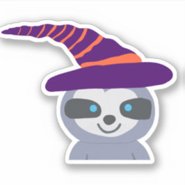Sticker Sloth d'Halloween dans le Casquette de Witch