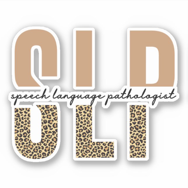 Sticker SLP papier guépard orthophoniste cadeau (Devant)