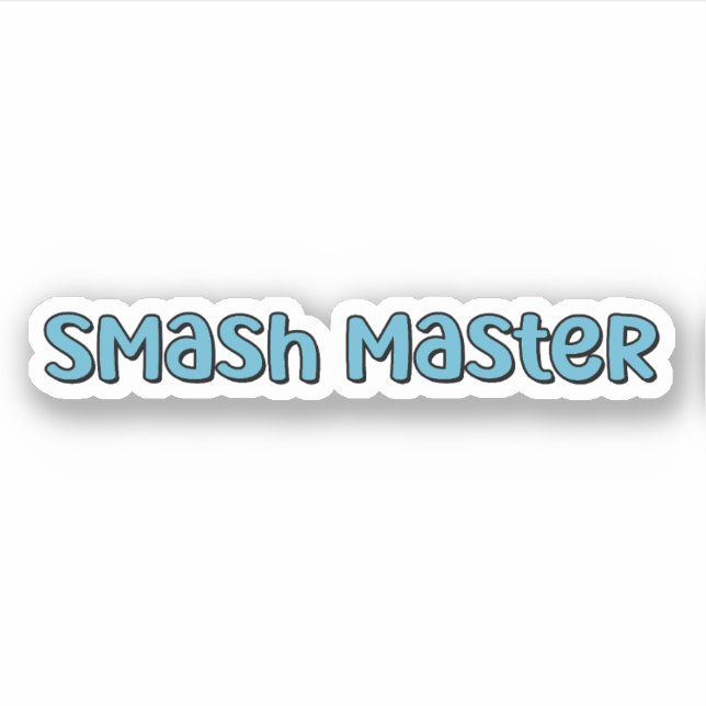 Sticker Smash Master Blue Retro Pickleball Texte (Devant)