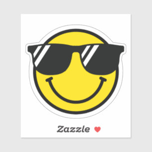 Sticker Smile Emoji Happy Face Lunettes de soleil Cool Amu