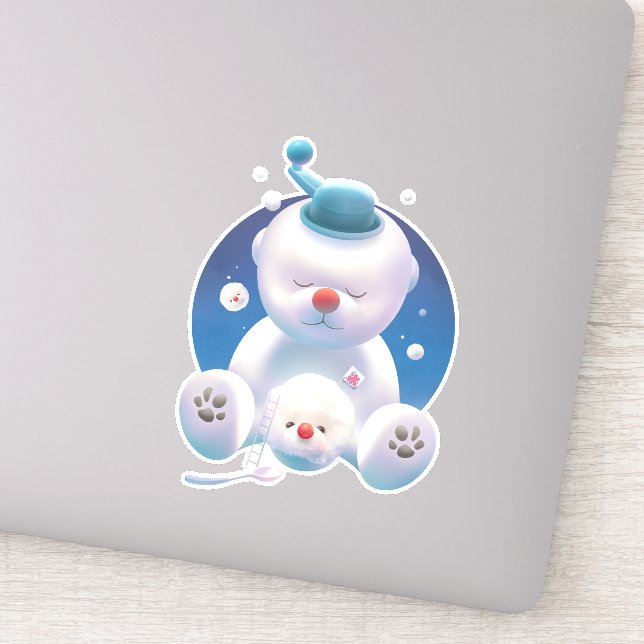 Sticker Smile Pup : Glacier de Rêve et Ours Polaire (Détail)
