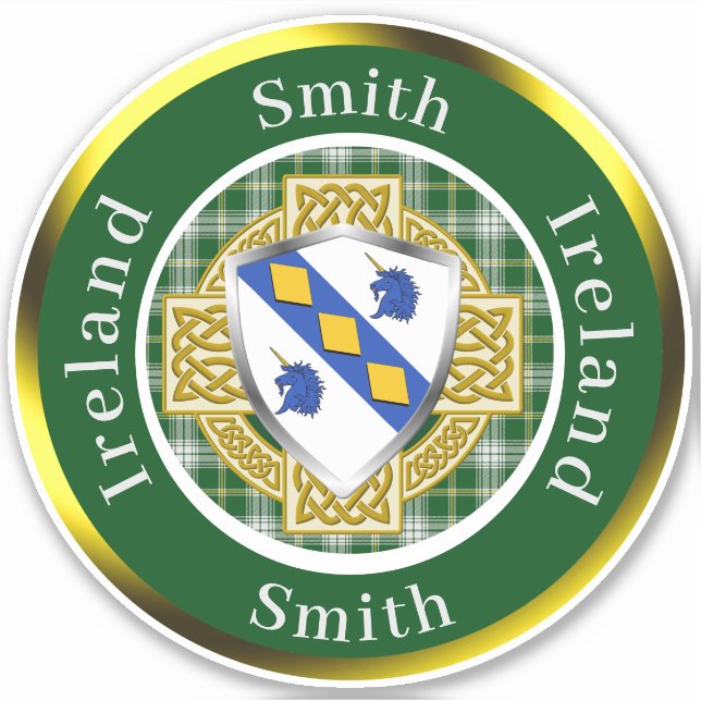 Sticker Smith Irish Shield/Celtic Cross Personalized (Devant)