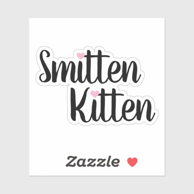 Sticker Smitten Kitten Cute Valentine (Feuille)