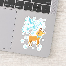 Sticker Snowflakes hiver Joyeux Noël Cerf | Vacances