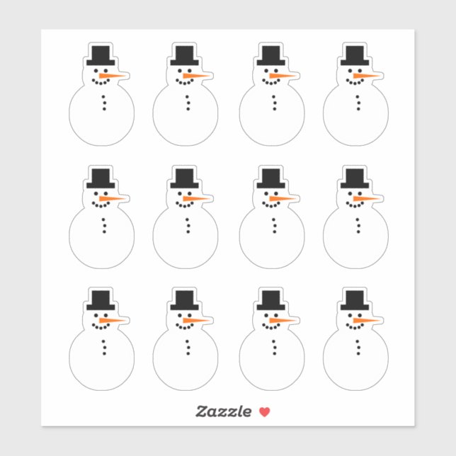Sticker Snowman (à droite) Fête d'hiver Noël (Feuille)