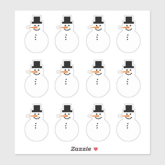 Sticker Snowman (à gauche) Fête d'hiver Noël (Feuille)