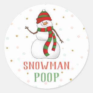 Sticker Snowman Poop Fête de Noël Favoriser les ét
