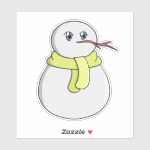Sticker Snowman portant une écharpe jaune