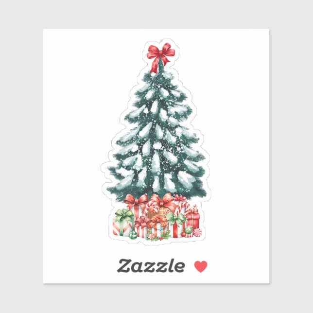 Sticker Snowy Christmas Tree (Feuille)