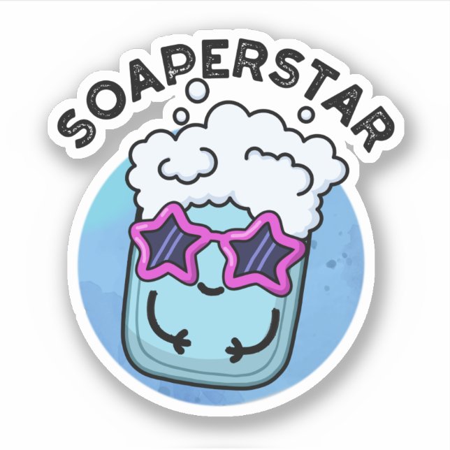 Sticker Soaperstar Funny Superstar Soap Pun (Devant)