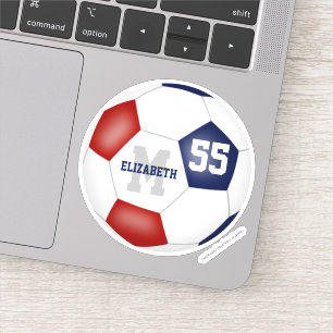 Sticker soccer personnalisé bleu-rouge