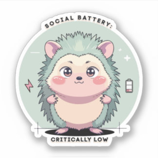 Sticker Social Battery Critically Low – Relatable Mood