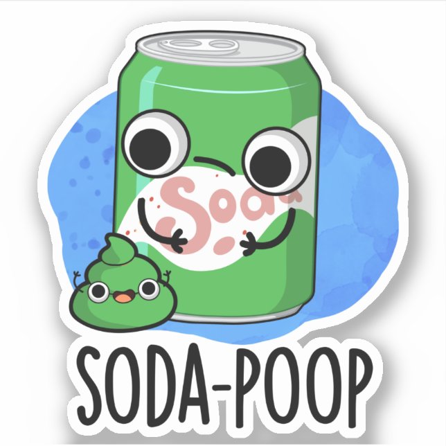 Sticker Soda Poop Drôle Boisson Pun (Devant)
