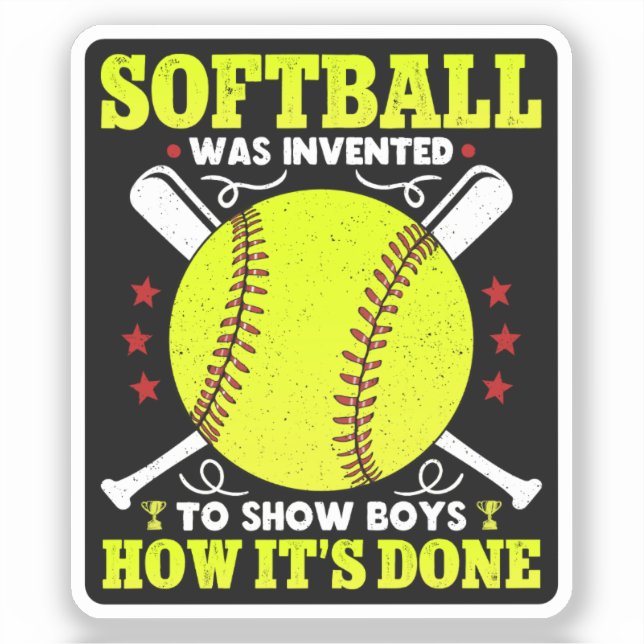 Sticker Softball a été inventé pour montrer aux garçons co (Recto)