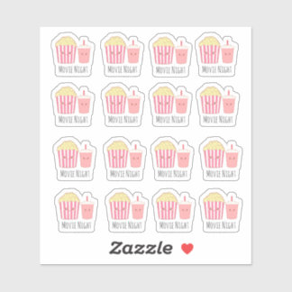Sticker Soirée cinéma adorable