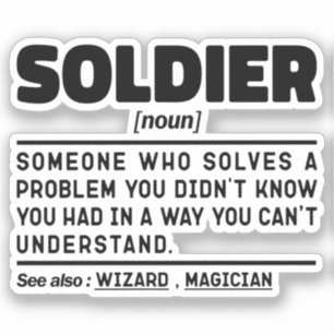 Sticker Soldat Noun Définition Vétérinaire retraité Père C