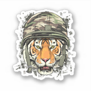 Sticker Soldat Tiger Vétérinaire Armée Tiger Safari Animal