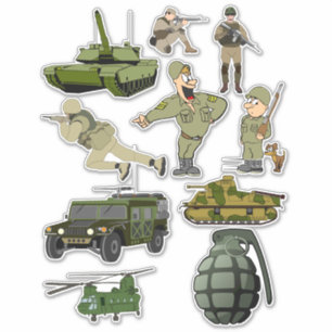 Sticker Soldats militaires de l'armée Armes Clipart Die Co