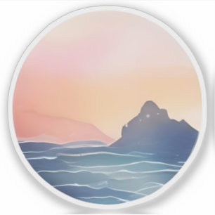 Sticker Soleil levant côtier Calme