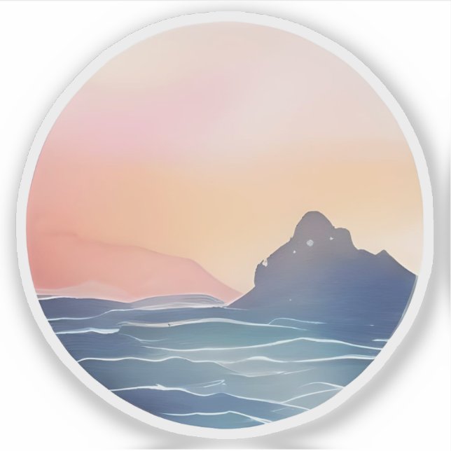 Sticker Soleil levant côtier Calme (Devant)