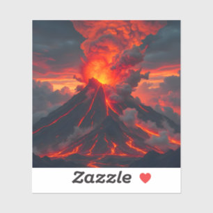 Sticker Sommet de l'Inferno – Carré de paysage fantastique