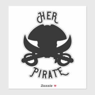 Sticker Son Crâne et Épée de Pirate Vintage à Os de Mort N