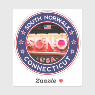 Sticker SONO South Norwalk Connecticut, South Norwalk