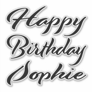 Sticker Sophie Nom Prénom Anniversaire de la Broderie noir