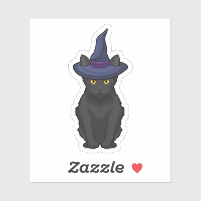 Sticker Sorcière de chat (Feuille)