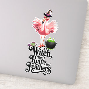 Sticker Sorcière drôle, ne froisse pas mes plumes Hallowee