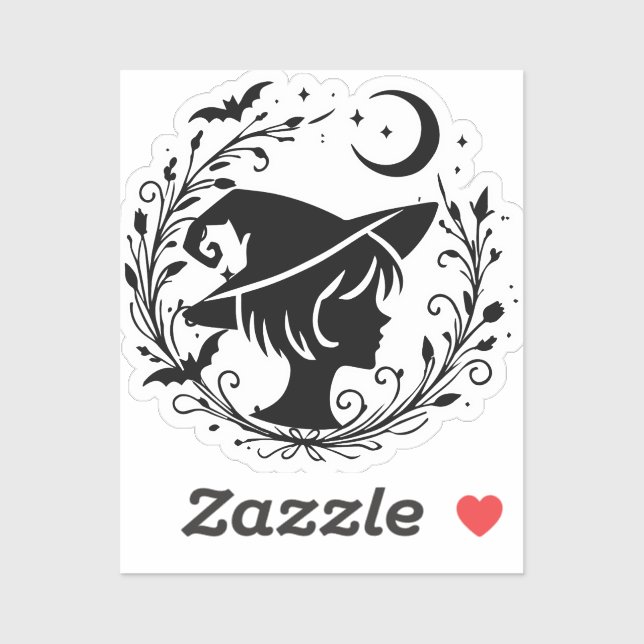 Sticker Sorcière Fée Wiccan Magie Sorcières Halloween (Feuille)