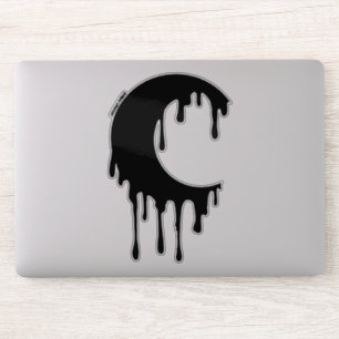 Sticker Sorcière gothique Noir Lune à goutte Silhouette