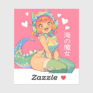 Sticker Sorcière maritime "Umi no Majo" Kawaii Anime Monst