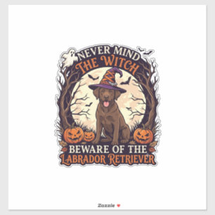 Sticker Sorcière, n'importe quoi, Labrador Retriever Hallo
