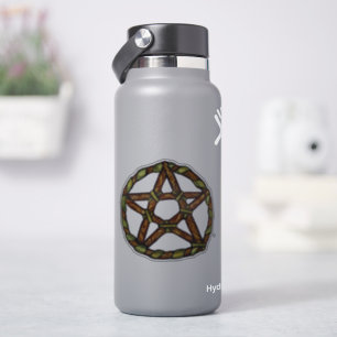 Sticker Sorcière verte Pagan Pentacle Nature Wicca