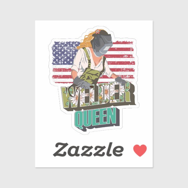 Sticker Souder cadeau de reine pour fille soudeuse (Feuille)
