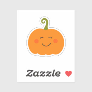 Sticker souriant citrouille mignon