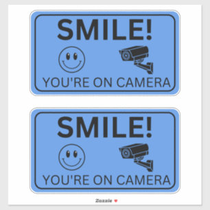 Sticker Souriez Vos Signes Sur Caméra, Surveillance Vidéo