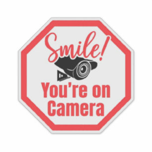 Sticker Souriez Vos Signes Sur Caméra, Surveillance Vidéo