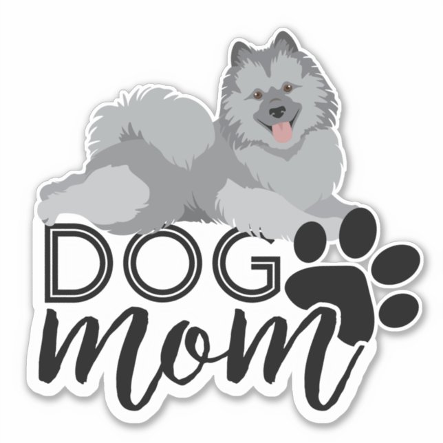 Sticker Sourire Keeshond Chien Maman Graphic (Devant)