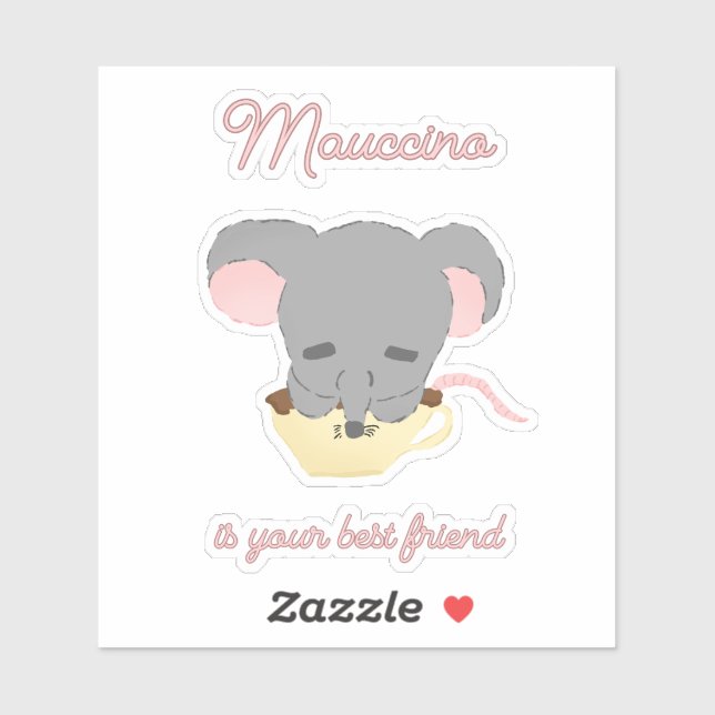 Sticker Souris Cappuccino au cacao  (Feuille)