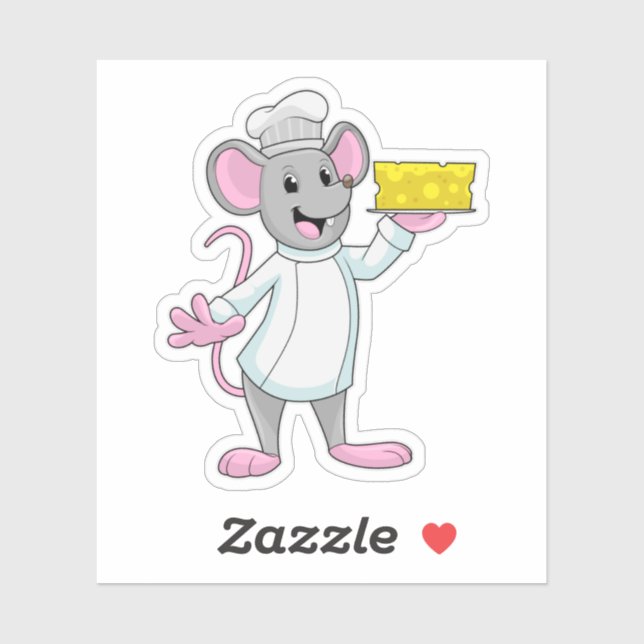 Sticker Souris comme cuire avec du fromage (Feuille)
