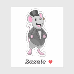 Sticker Souris comme marié avec ruban