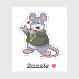 Sticker Souris comme marié en costume