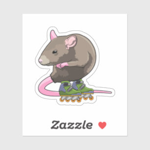 Sticker Souris comme Patinage en ligne avec Patins en lign